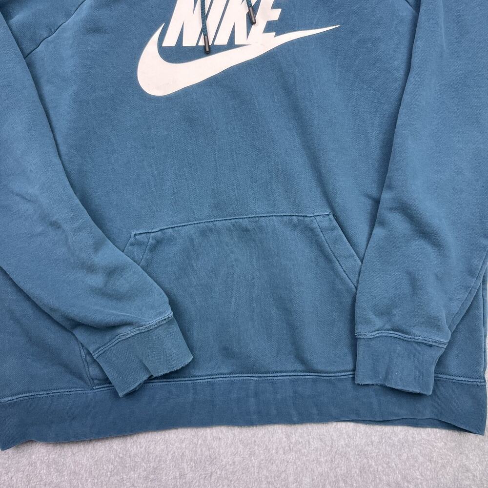 Nike Hoodie Mens Medium Blue Drawstring Sweatshirt Long Sleeve - Picture 3 of 8